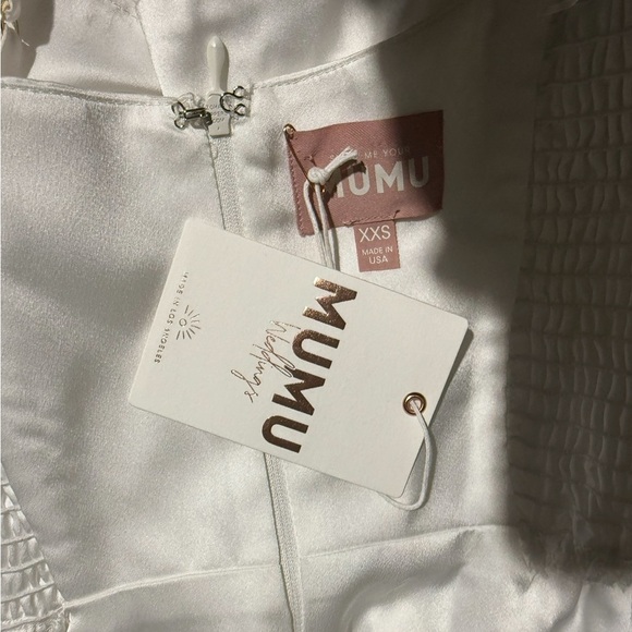 Show Me Your Mumu One Shoulder Maxi Dress XXS White Bridesmaid Wedding Gown NWT - Picture 5 of 6